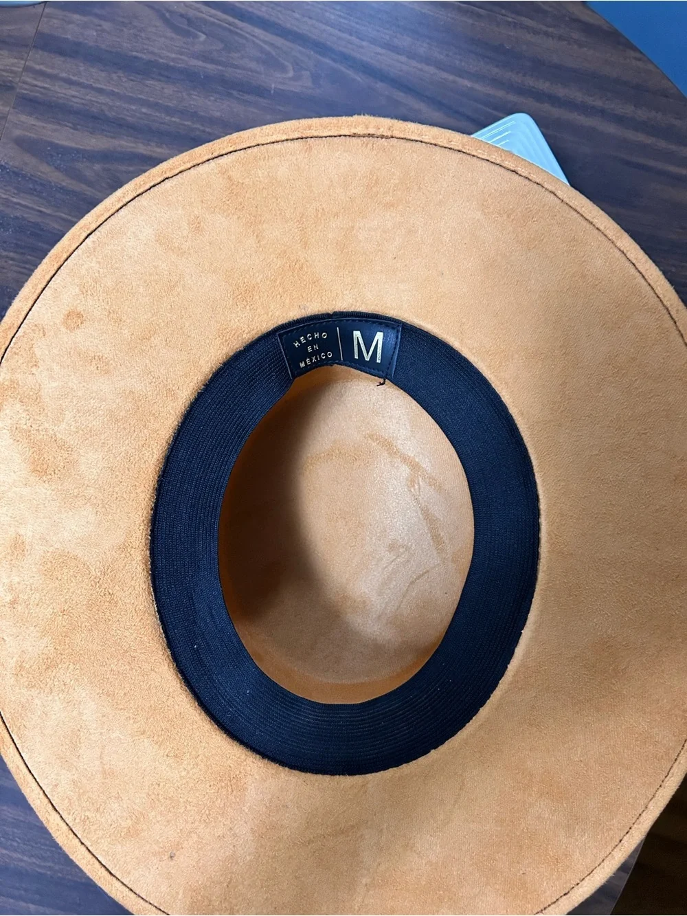Wide Brim Suede Fedora Hat - Mustard/Gold
